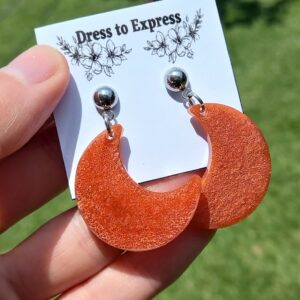 Rose Gold Crescent Moon Earrings