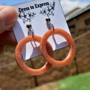 Rose Gold resin circles on platinum plated earrings.